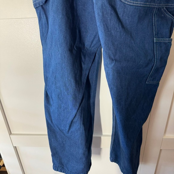 Liberty Overalls Denim Blue Bib Style Classic Workwear Zip Front Pockets 40 X 32 - Picture 14 of 16